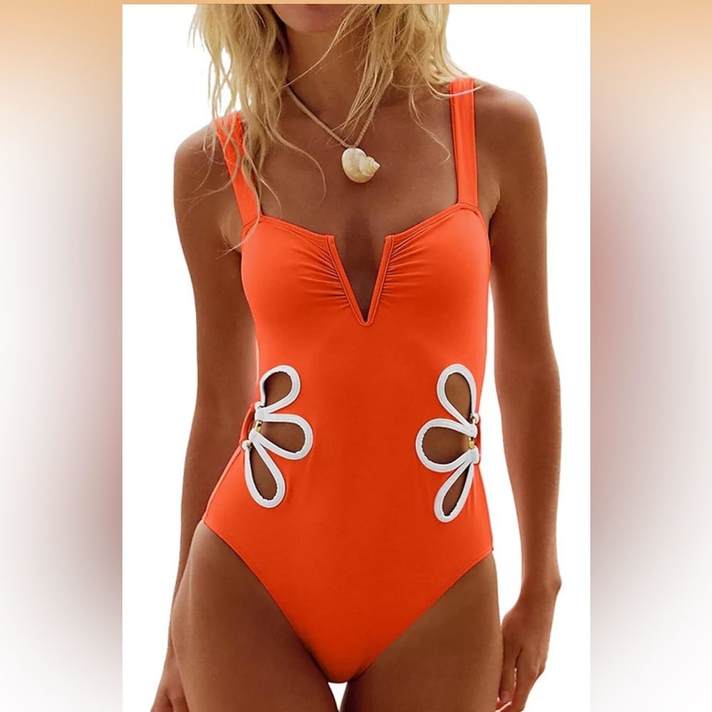 Seamoly Orange One Piece Swimsuit